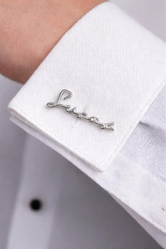 Custom Cufflinks: Silver or Gold Cuff Links for Grooms, Groomsmen, Wedding Gifts