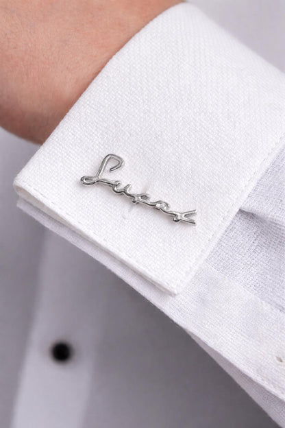 Personalized Cufflinks: Gold or Silver Custom Cuff Links for Men, Wedding Gifts