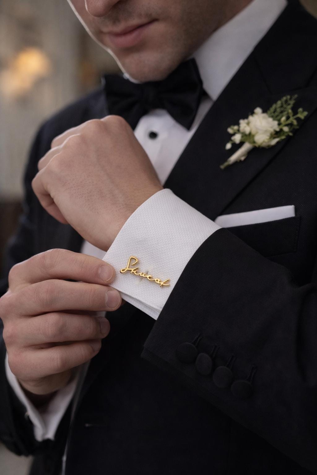 Custom Cufflinks: Silver or Gold Cuff Links for Grooms, Groomsmen, Wedding Gifts