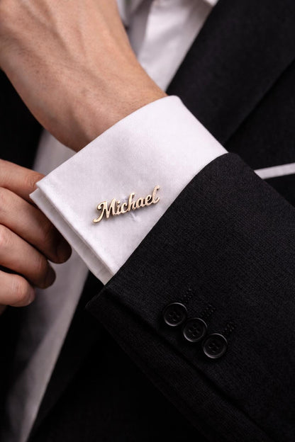 Custom Name Cufflinks for Groom, Groomsmen, Wedding Gift
