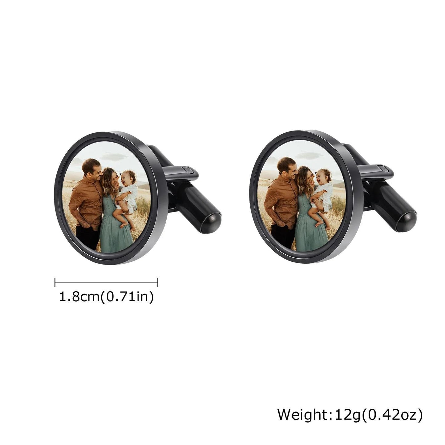 Personalized Cufflinks: Round photo cufflinks, custom gifts for Fathers Day, weddings, groomsmen