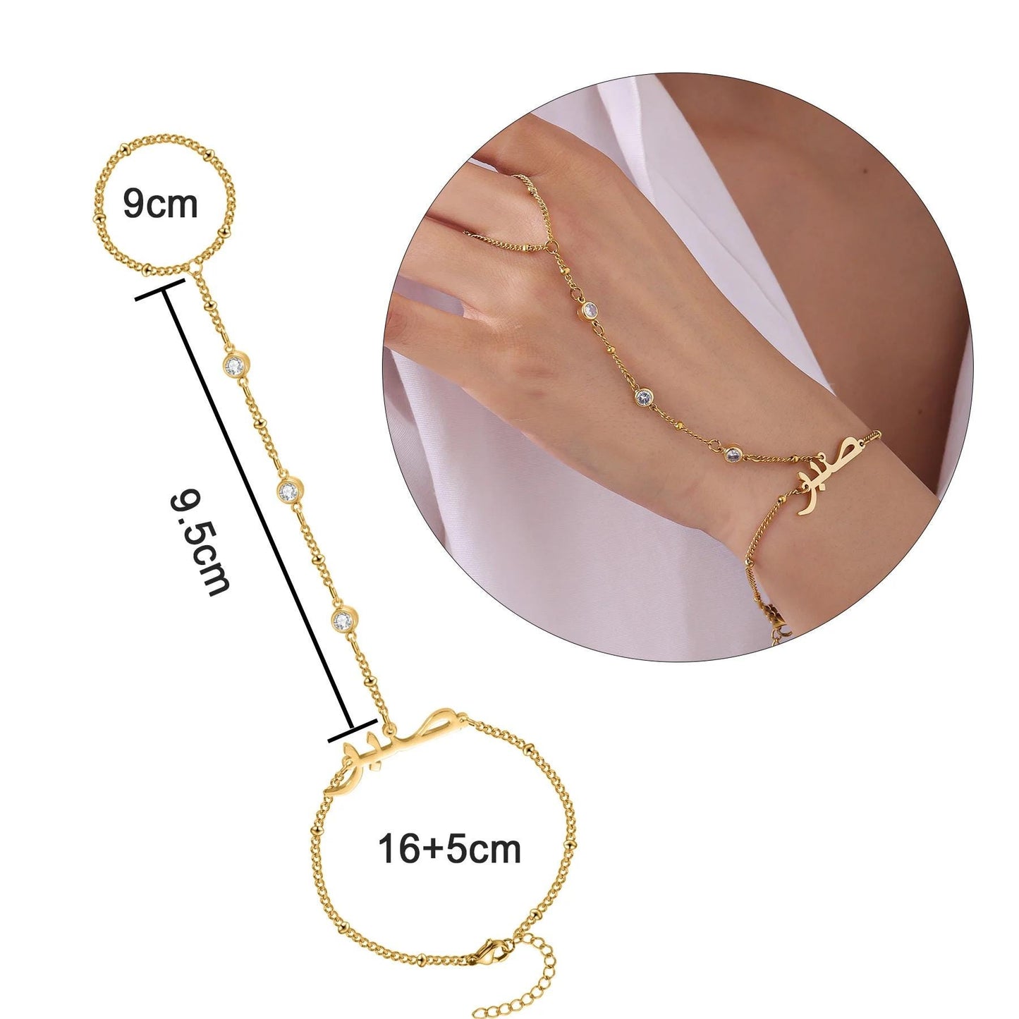 Hand Chain Bracelet: Personalized Arabic Jewelry