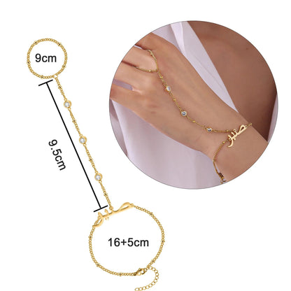 Hand Chain Bracelet: Personalized Arabic Jewelry