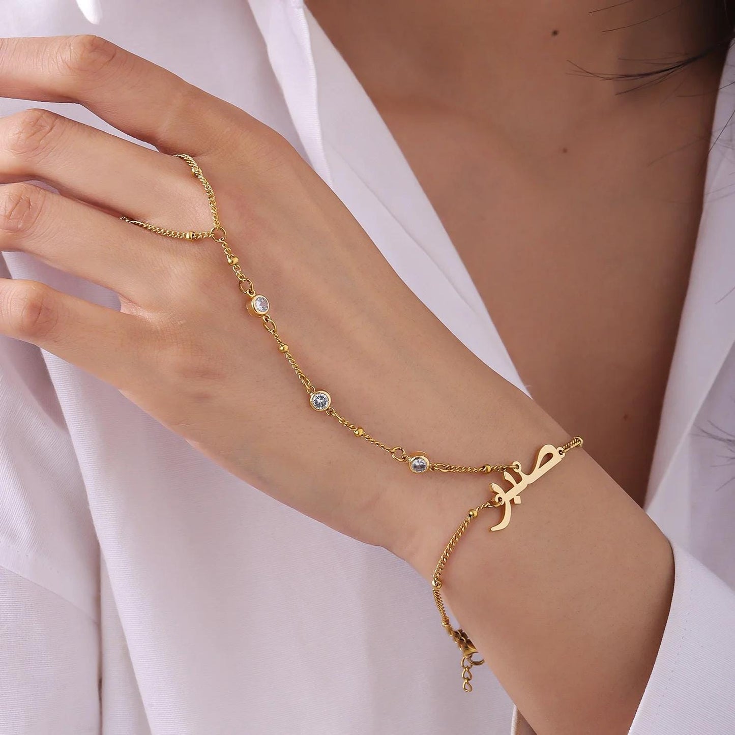 Hand Chain Bracelet: Personalized Arabic Jewelry