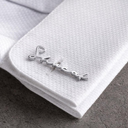 Personalized Cufflinks: Gold or Silver Custom Cuff Links for Men, Wedding Gifts