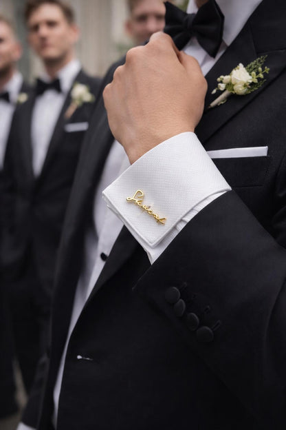 Custom Cufflinks: Silver or Gold Cuff Links for Grooms, Groomsmen, Wedding Gifts