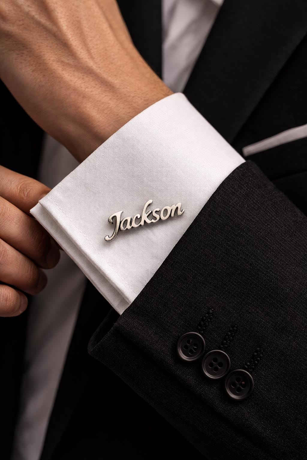 Custom Name Cufflinks for Groom, Groomsmen, Wedding Gift