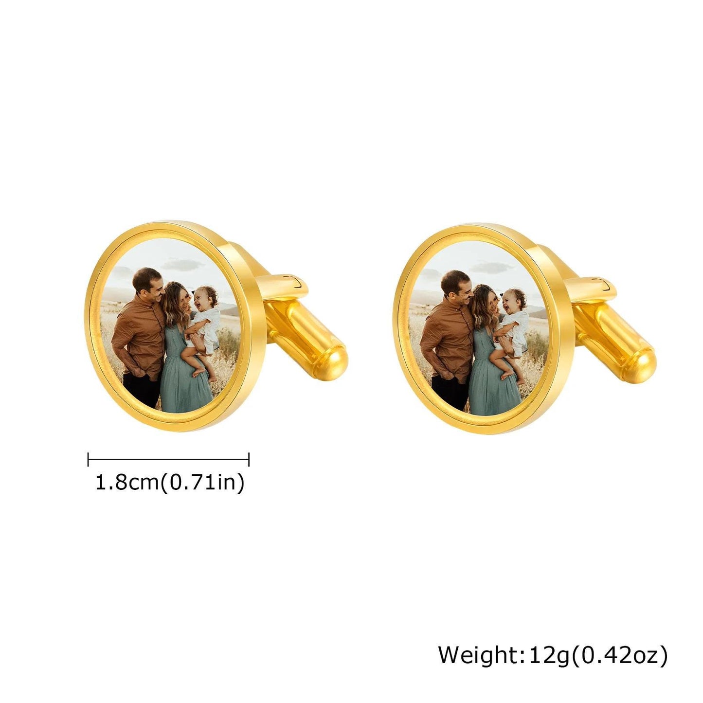 Personalized Cufflinks: Round photo cufflinks, custom gifts for Fathers Day, weddings, groomsmen