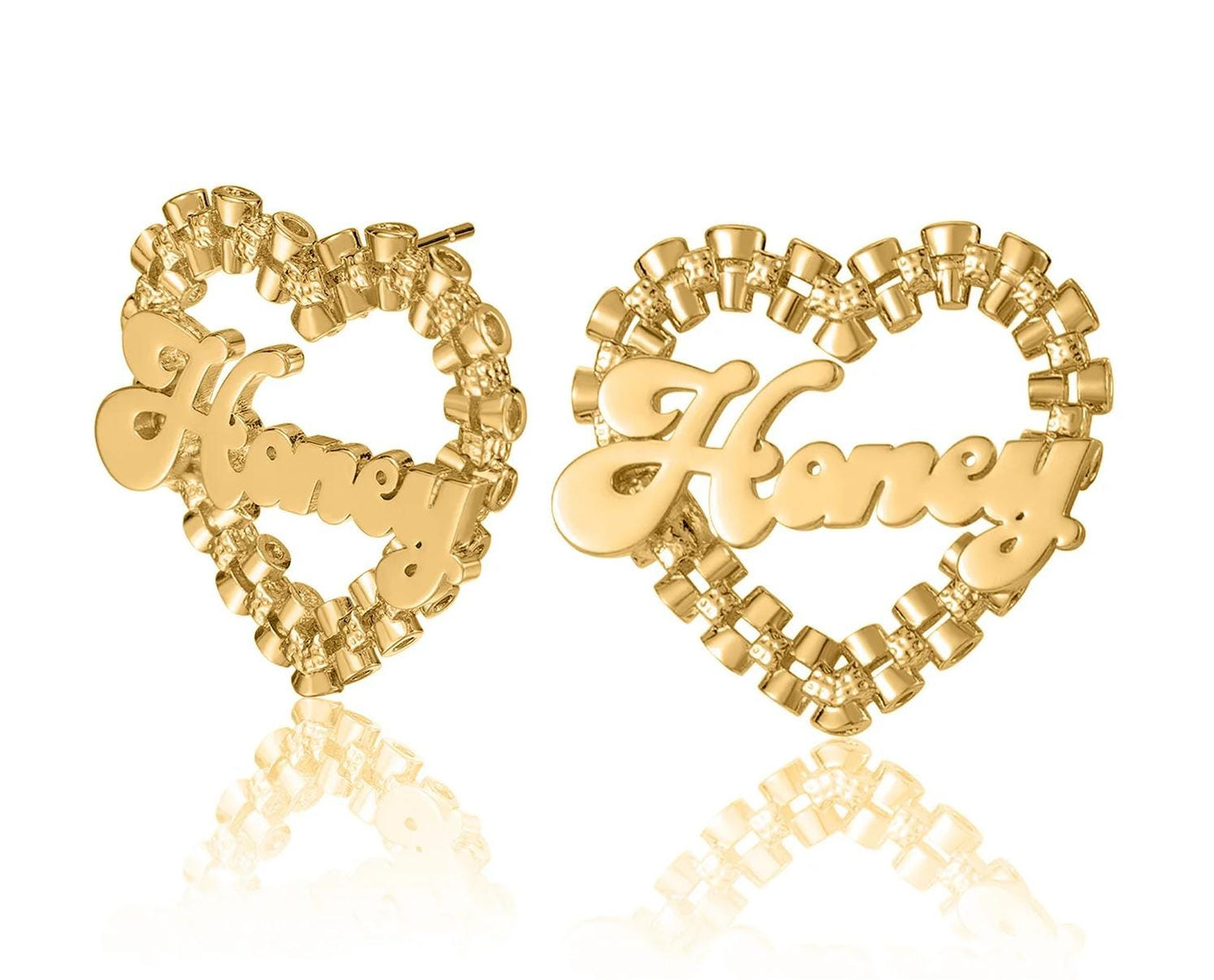 Custom Name Earrings: Personalized Heart Hoop Earrings, Gift for Her