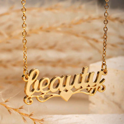 Custom Name Necklace: Elegant Script, Stainless Steel Jewelry Gift