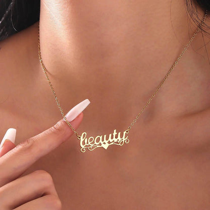 Custom Name Necklace: Elegant Script, Stainless Steel Jewelry Gift
