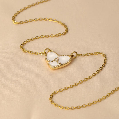 Heart Initial Necklace: Custom Personalized Enamel Letter Necklace Stainless Steel
