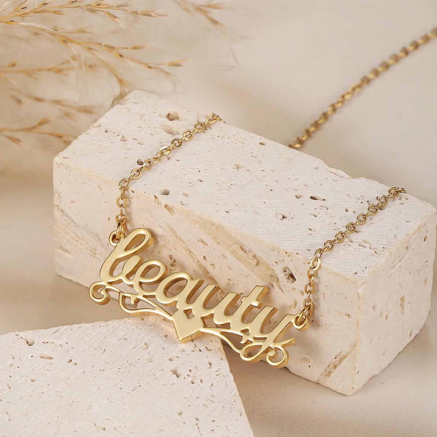Custom Name Necklace: Elegant Script, Stainless Steel Jewelry Gift