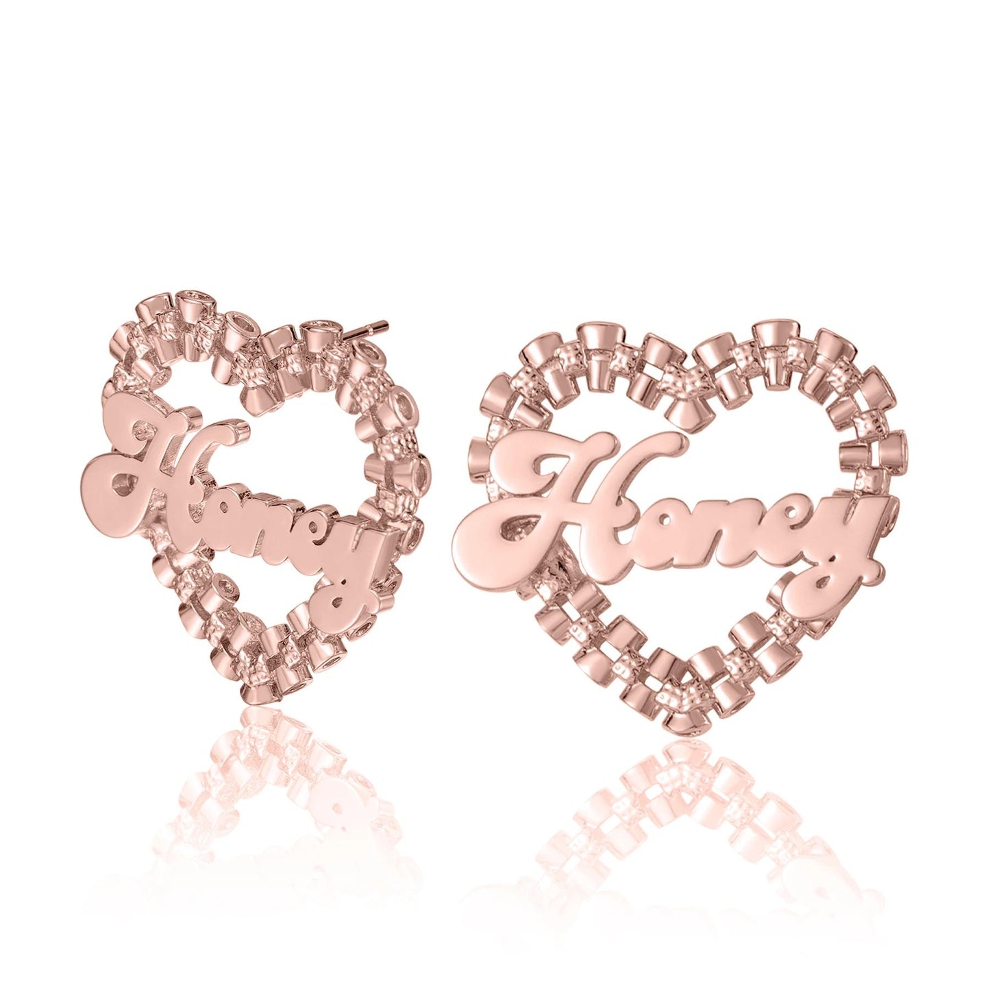 Custom Name Earrings: Personalized Heart Hoop Earrings, Gift for Her
