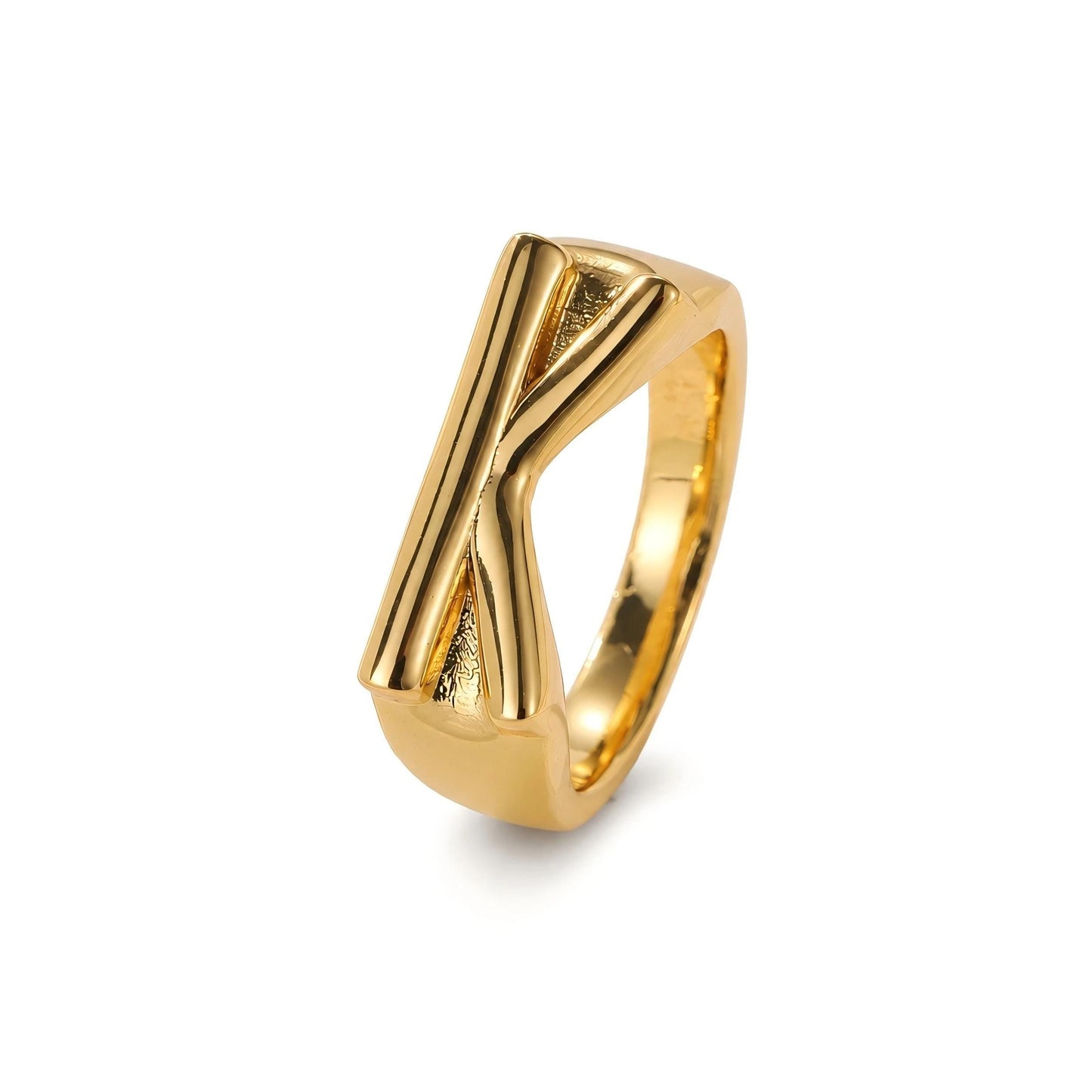 Bubble Initial Ring: Custom Personalized CZ or Plain Letter Ring Stainless Steel