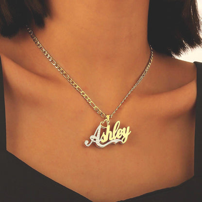 Double Plated Name Necklace: Personalized Two-Tone Jewelry
