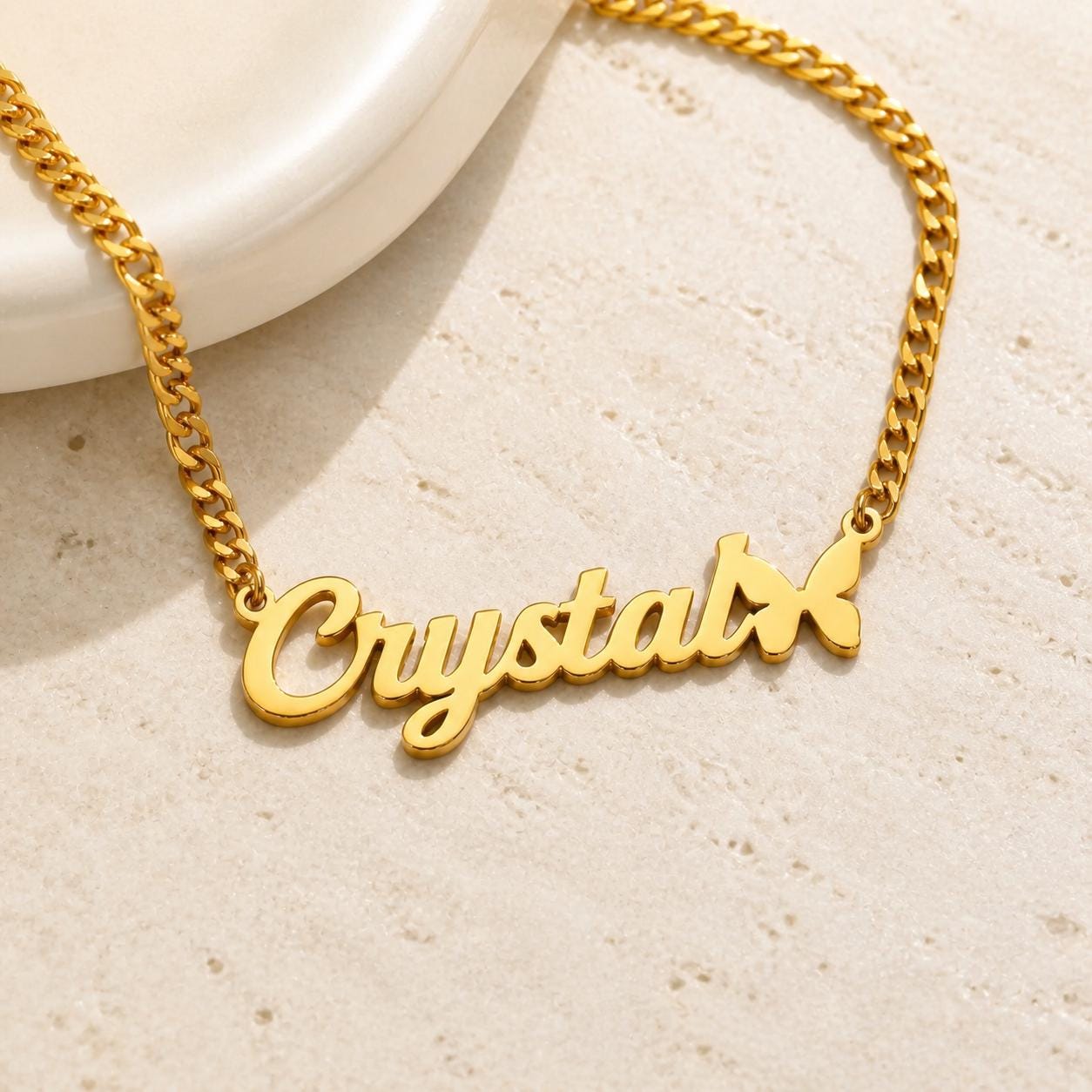 Personalized Name Necklace and Earrings Set: Custom Butterfly Name Jewelry Gift for Her