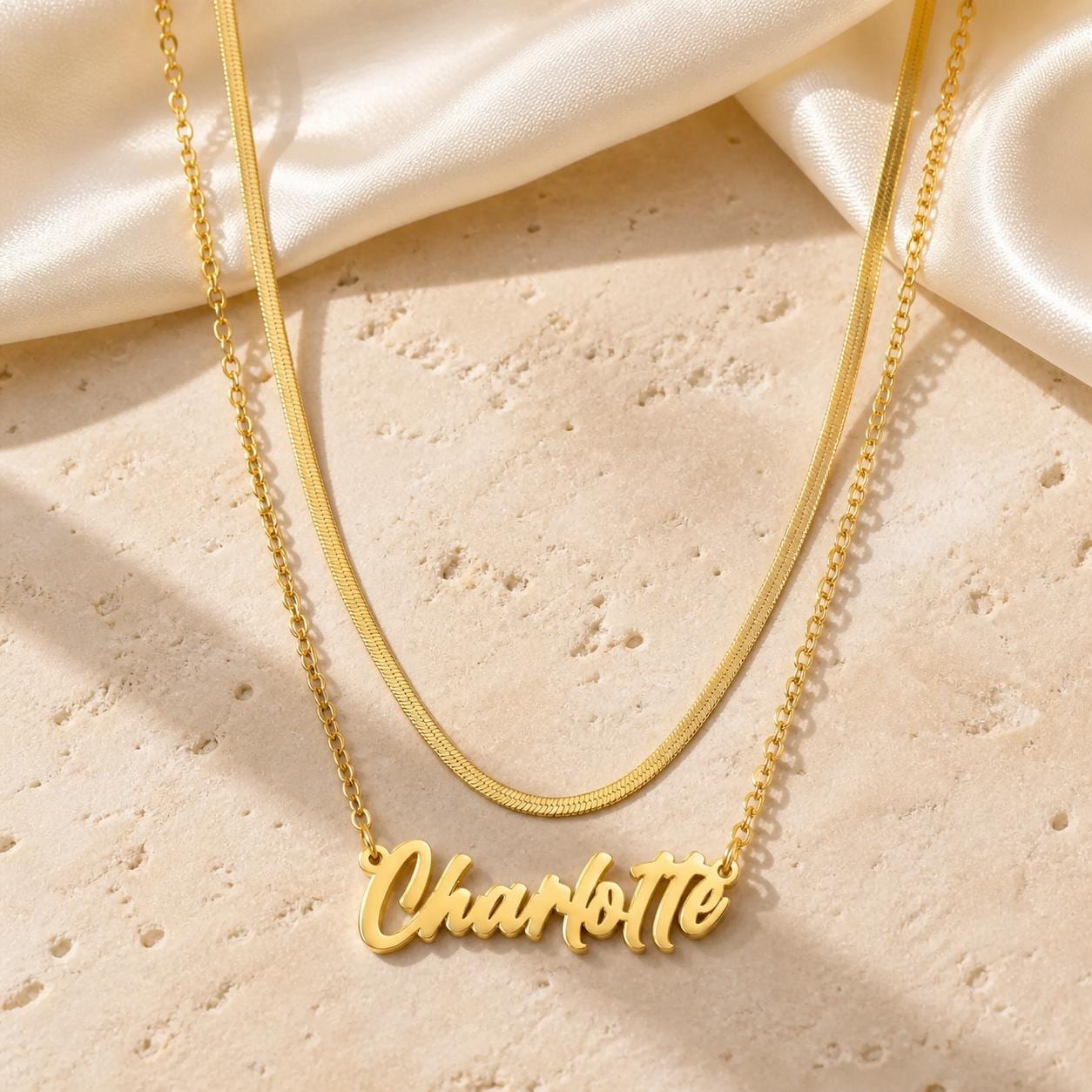 Personalized Heart Name Necklace: Custom Gold or Silver Jewelry Gift for Her