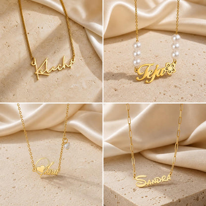 Personalized Heart Name Necklace: Custom Gold or Silver Jewelry Gift for Her