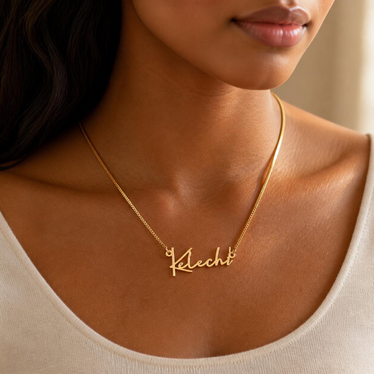 Personalized Name Necklace: Gold or Silver Stainless Steel Custom Jewelry