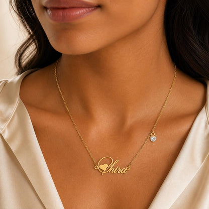 Personalized Heart Name Necklace: Custom Gold or Silver Jewelry Gift for Her