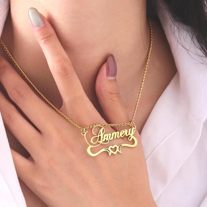 Personalized Name Necklace: Stainless Steel Jewelry Gift, Heart Pendant