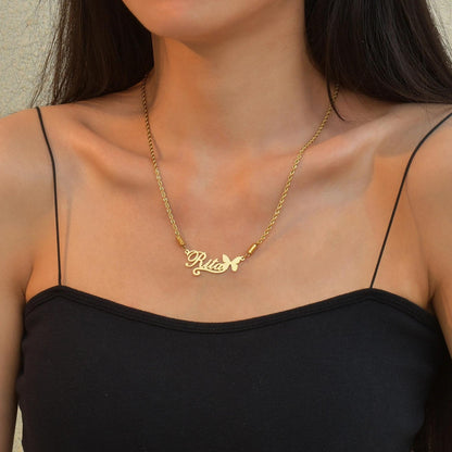 Personalized Name Necklace: Stainless Steel Custom Nameplate