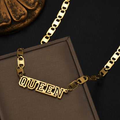 Nameplate Necklace: Personalized Necklace, 18K Gold Name Chain