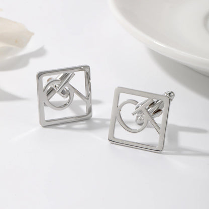 Personalized Square Monogram Cufflinks: Interlocking Initial Cuff Links for Men