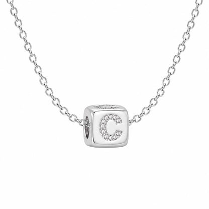 Custom Initial Necklace: 3D Gold Cube Necklace, Sparkly Letter Pendant, Meaningful Gift for Her
