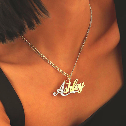 Double Plated Name Necklace: Personalized Two-Tone Jewelry