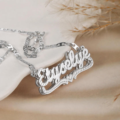 Personalized Name Necklace and Bracelet Set: Double-Plated Matching Jewelry