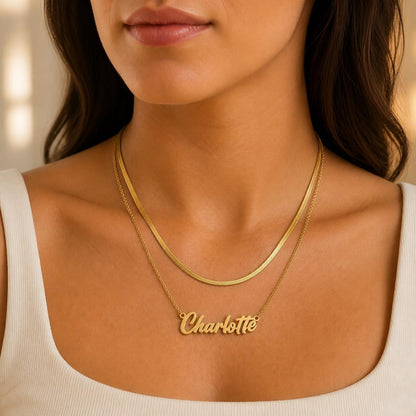 Personalized Heart Name Necklace: Custom Gold or Silver Jewelry Gift for Her