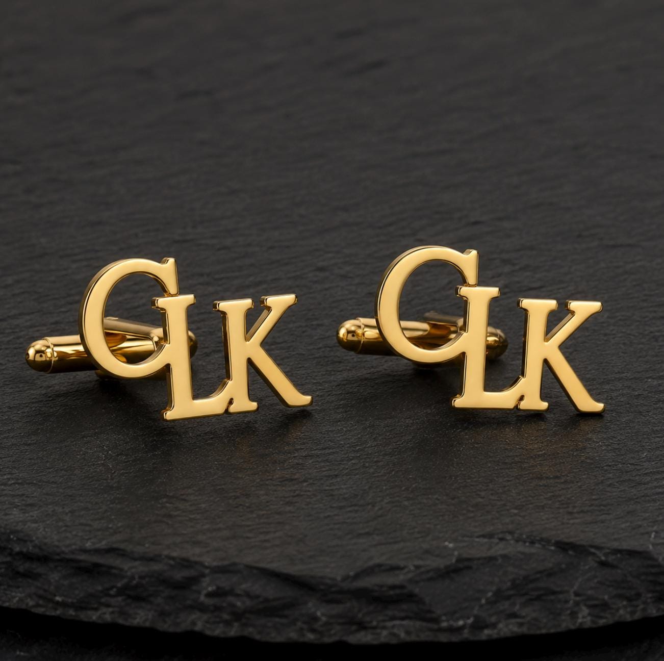Bulk Custom Monogram Cufflinks, Personalized Groomsmen Gifts, Gold or Silver Initial Cuff Links
