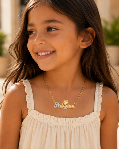 Hello Kitty Nameplate Necklace: Personalized Name Necklace, Custom Stainless Steel Jewelry