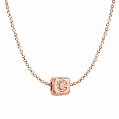 Custom Initial Necklace: 3D Gold Cube Necklace, Sparkly Letter Pendant, Meaningful Gift for Her