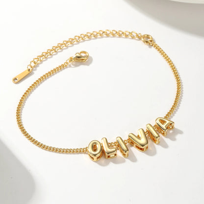 Classic Bubble Letters Name Bracelet