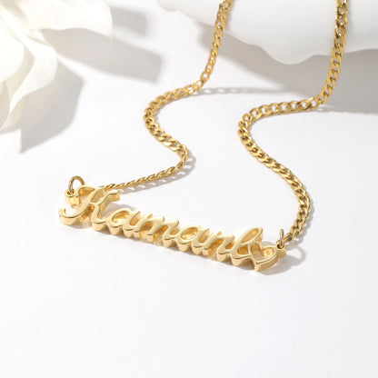 Nameplate Necklace & Twisted Hoop Earrings Set