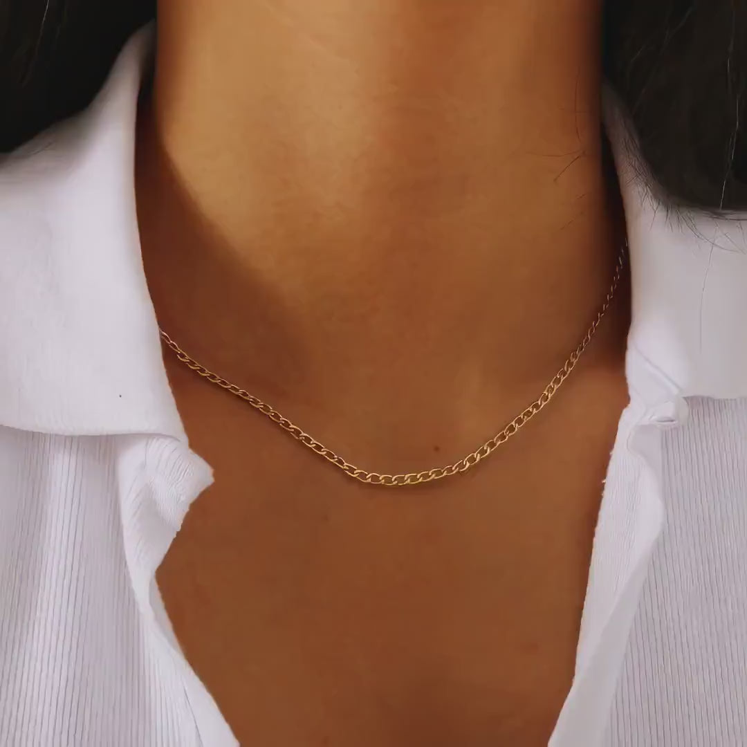 Waterproof Cuban Link Chain: Tarnish Proof Stainless Steel Necklace
