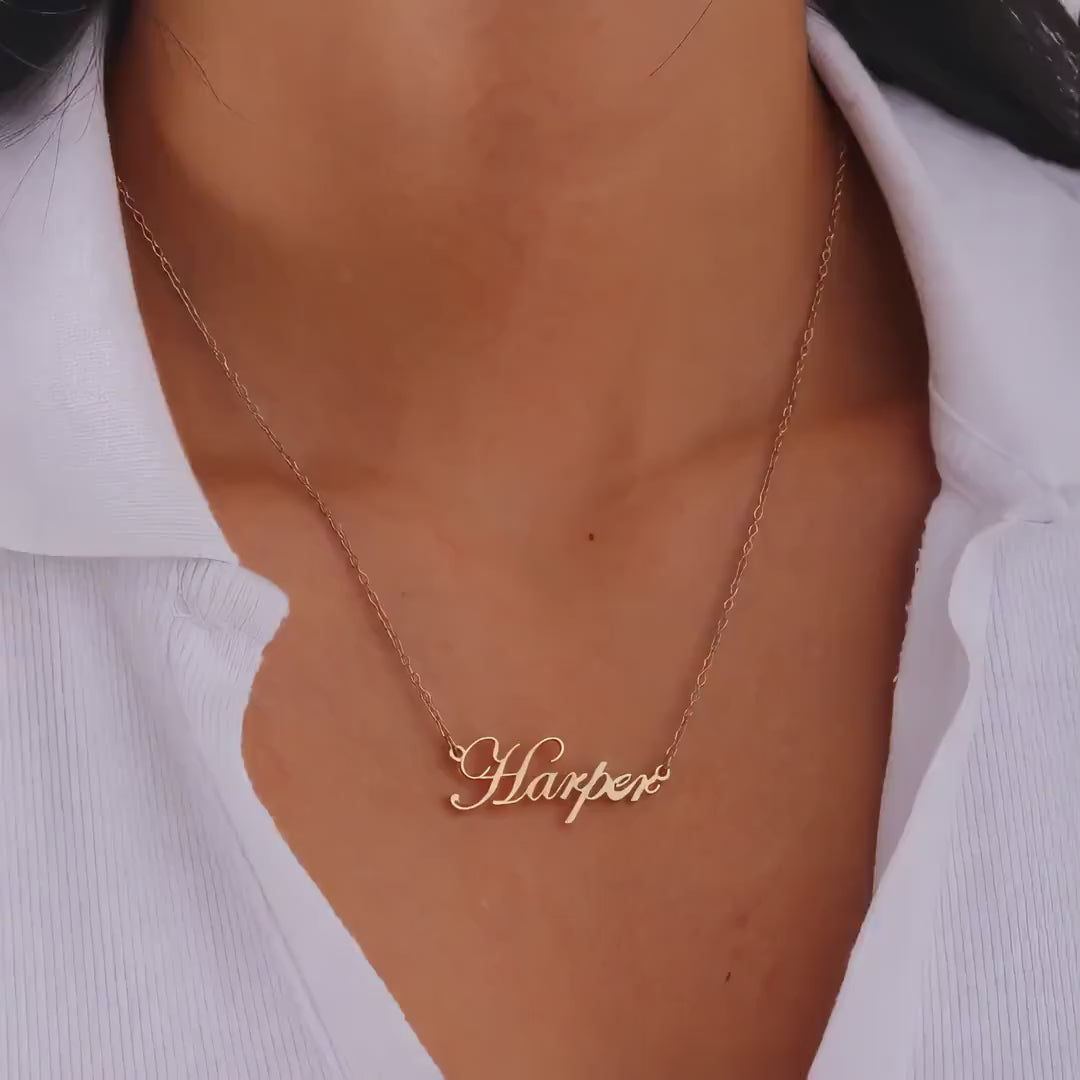 18K Gold Plated Custom Name Necklace: Personalized Waterproof Jewelry