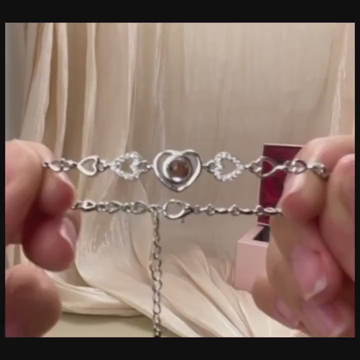 Custom Photo Projection Bracelet: Sterling Silver Pet Memorial Jewelry