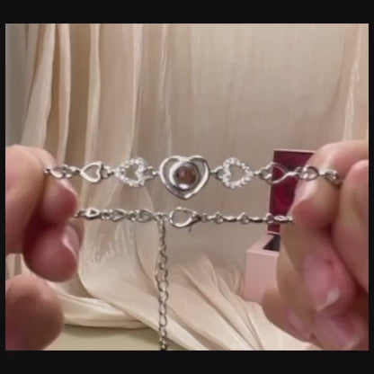 Custom Photo Projection Bracelet: Sterling Silver Pet Memorial Jewelry