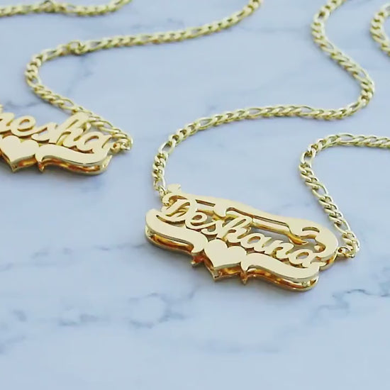 Custom Double Plated Name Necklace: 18K Gold Personalized Jewelry