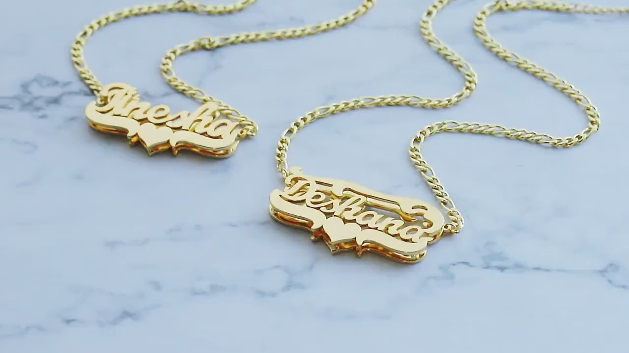 Custom Double Plated Name Necklace: 18K Gold Personalized Jewelry