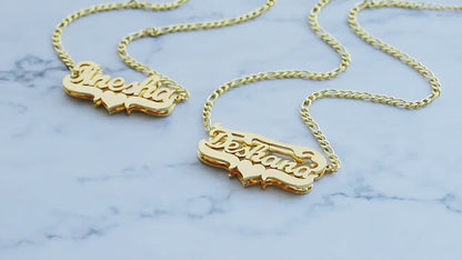 Custom Double Plated Name Necklace: 18K Gold Personalized Jewelry